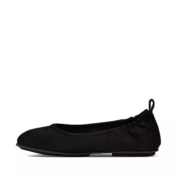 Ballerines Femme Fitflop Allegro Suede Noir (QYF234605)